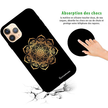 Avis LaCoqueFrançaise Coque iPhone 11 Pro Silicone Liquide Douce noir Mandala Or
