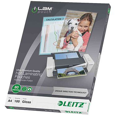 LEITZ Paquet de 100 pochette à plastifier iLAM UDT A4 Brillante 160 Microns (2x80)