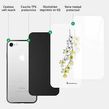 Acheter LaCoqueFrançaise Coque iPhone 7/8/ iPhone SE 2020/ 2022 Coque Soft Touch Glossy Fleurs Cerisiers Design