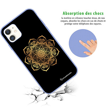 Avis LaCoqueFrançaise Coque iPhone 11 Silicone Liquide Douce lilas Mandala Or