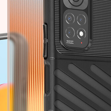 Avizar Coque pour Xiaomi Redmi Note 11 et 11s Silicone Effet Strié Antidérapant Noir pas cher