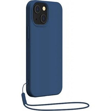 BigBen Connected Coque pour iPhone 13 mini en Silicone avec dragonne assortie Bleu marine