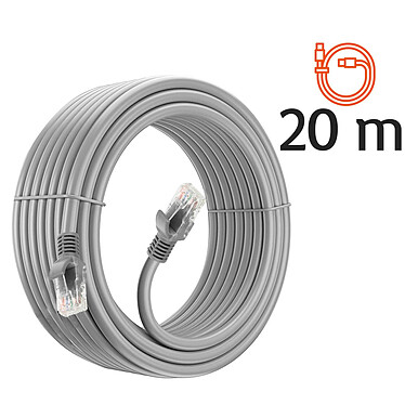 LinQ Câble Réseau Ethernet RJ45 Catégorie 6 Connexion Rapide Fiable 20m  Gris pas cher