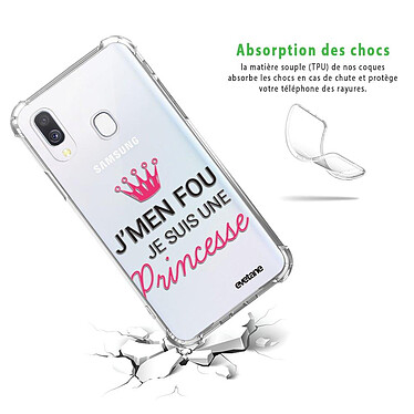 Avis Evetane Coque Samsung Galaxy A40 anti-choc souple angles renforcés transparente Motif Je suis une princesse