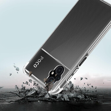 Avis Avizar Coque pour Xiaomi Poco M5 Silicone Gel Coins Renforcés  Transparent
