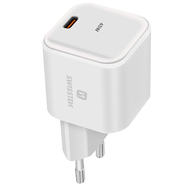 Swissten Chargeur Secteur USB C 45W GaN Power Delivery Charge Ultra-rapide Blanc