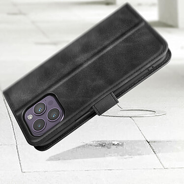 Avizar Étui pour iPhone 14 Pro Max Clapet Portefeuille Support Vidéo Soft-touh  Noir pas cher