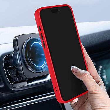 Acheter Avizar Coque pour iPhone 15 Pro Bi-matière Bague Métallique Support Vidéo  Rouge