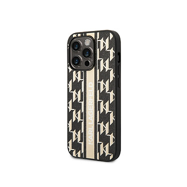 Karl Lagerfeld Coque pour Apple iPhone 14 Pro PU Monogram Stripe Noir