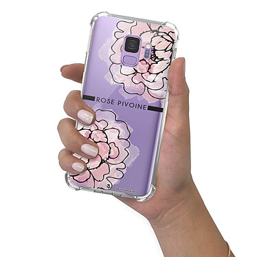 LaCoqueFrançaise Coque Samsung Galaxy S9 anti-choc souple angles renforcés transparente Motif Rose Pivoine pas cher