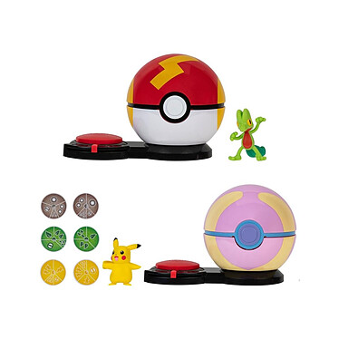 Pokémon - Jeu d'attaque surprise Pikachu (femelle) avec Speed Ball vs. Arcko avec Soin Ball