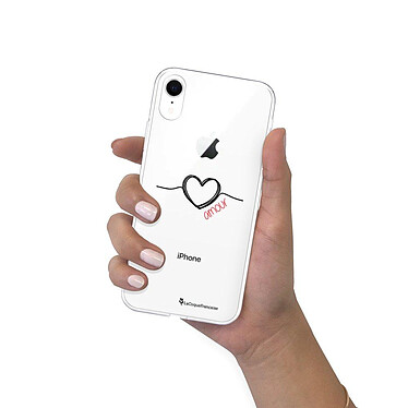 LaCoqueFrançaise Coque iPhone Xr 360 intégrale transparente Motif Coeur Noir Amour Tendance pas cher