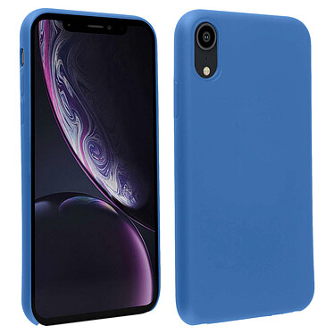 Avizar Coque iPhone XR Silicone Semi-rigide Mat Finition Soft Touch bleu nuit
