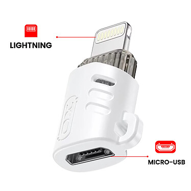 Avis XO Adaptateur Micro-USB Femelle vers Lightning Mâle Design Ultra-compact Blanc