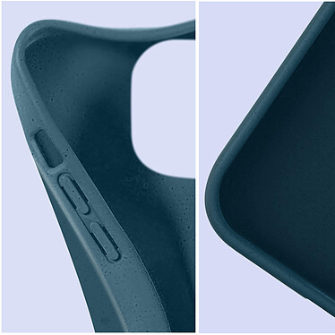 Avizar Coque pour iPhone 15 Pro Silicone gel Anti-traces Compatible QI 100% Recyclable  Bleu nuit pas cher