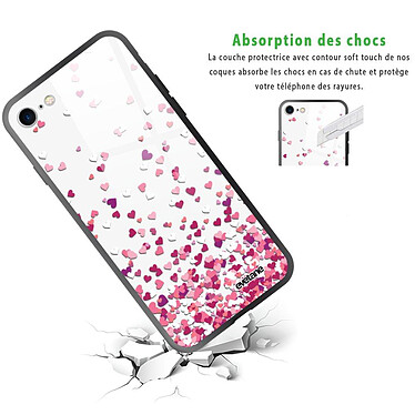 Avis Evetane Coque iPhone 7/8/ iPhone SE 2020/ 2022 Coque Soft Touch Glossy Confettis De Coeur Design