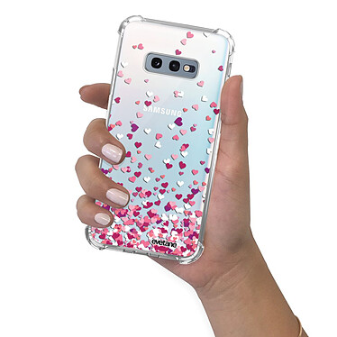 Evetane Coque Samsung Galaxy S10e anti-choc souple angles renforcés transparente Motif Confettis De Coeur pas cher