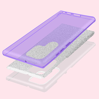 Avis Avizar Coque pour Samsung S22 Ultra Paillette Amovible Silicone Semi-rigide violet