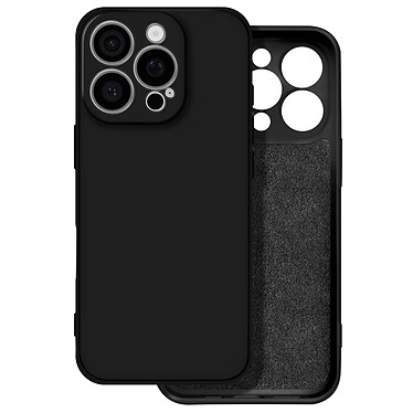 Avizar Coque pour iPhone 16 Pro Soft Touch Mat Silicone Flexible Noir