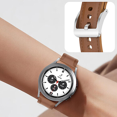 Avizar Bracelet Cuir pour Galaxy Watch 4 Watch 3 41mm Huawei Watch GT 2 42mm Marron pas cher