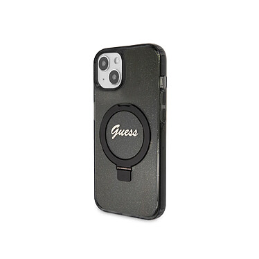 Guess Coque Magsafe pour Apple iPhone 15 TPU Ring Stand Noir