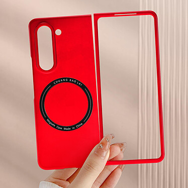 Avizar Coque MagSafe pour Samsung Galaxy Z Fold 5 Rigide Design Fin  Rouge pas cher