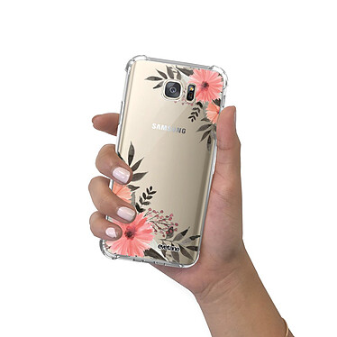 Evetane Coque Samsung Galaxy S7 anti-choc souple angles renforcés transparente Motif Fleurs roses pas cher