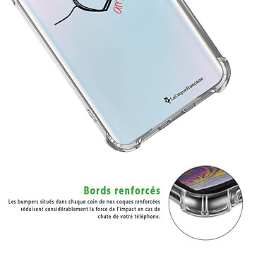 Acheter LaCoqueFrançaise Coque Samsung Galaxy S10 anti-choc souple angles renforcés transparente Motif Coeur Noir Amour