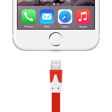 Avizar Câble Plat 3m Rouge USB Compatible iPhone iPad iPod Charge et Synchronisation pas cher