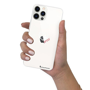 LaCoqueFrançaise Coque iPhone 12 Pro Max 360 intégrale transparente Motif Coeur Blanc Amour Tendance pas cher