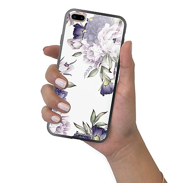 LaCoqueFrançaise Coque iPhone 7 Plus/ 8 Plus Coque Soft Touch Glossy Pivoines Violettes Design pas cher