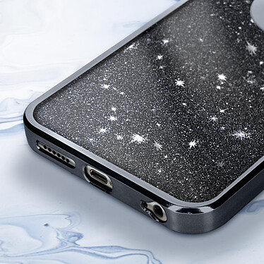 Acheter Avizar Coque pour iPhone 6 et 6s Paillette Amovible Silicone Gel  Noir