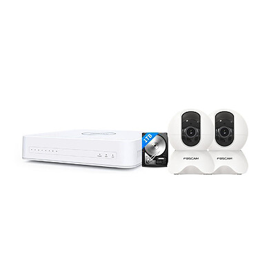 Foscam - Kit vidéosurveillance IP 2 caméras KIT-2-FN8108H-X5-W-HDD