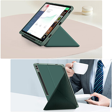 Avis Avizar Étui pour Samsung Galaxy Tab S9 Plus Clapet Origami Support Différents Angles  Vert Foncé