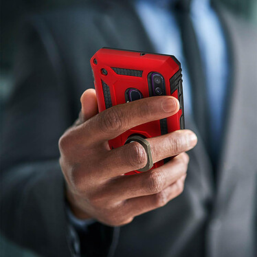 Avis Avizar Coque Galaxy A40 Bi matière Rigide et Souple Bague Support Vidéo rouge