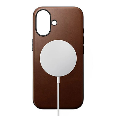 Nomad Coque pour iPhone 16 Compatible MagSafe Antichocs en Cuir Marron pas cher