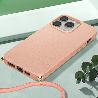 Avis Avizar Coque cordon pour iPhone 15 Pro Max Silicone Recyclable  Rose