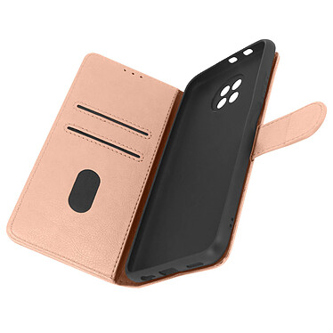 Avizar Étui Xiaomi Redmi Note 9T Protection avec Porte-carte Fonction Support rose gold