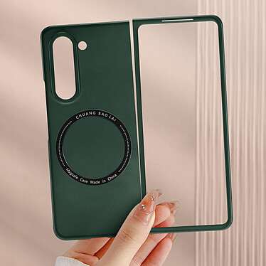 Avizar Coque MagSafe pour Samsung Galaxy Z Fold 5 Rigide Design Fin  Vert Foncé pas cher