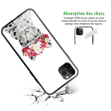 Avis Evetane Coque en verre trempé iPhone 11 Pro Leopard Couronne