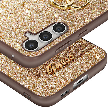 Guess Coque pour Samsung Galaxy S23 FE Paillette Silicone Rigide Dorée pas cher