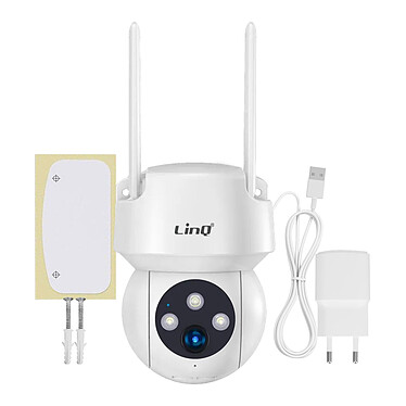 LinQ Caméra de surveillance Full HD Mode nocturne Rotatif Étanche IP65  Blanc