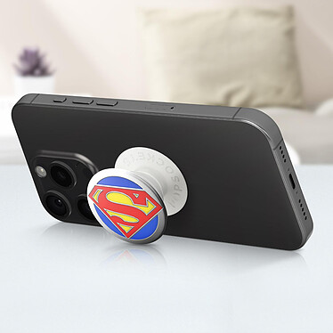 Avis Popsockets PopGrip Design Superman pour Smartphone, Bague et Support Universel Blanc