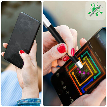 4smarts Stylet pour Smartphone et Tablette Tactile 2en1 avec Stylo à Bille  Argent et Noir pas cher