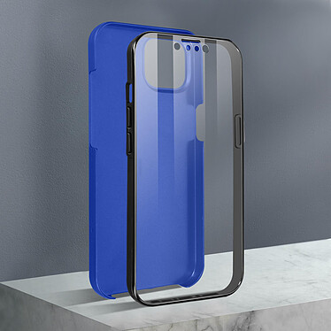 Avizar Coque iPhone 13 Pro Arrière Rigide bleu et Avant Souple Transparent pas cher