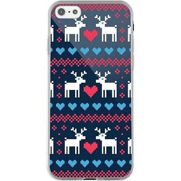 BigBen Connected Coque pour iPhone 5/5S/SE Rigide avec des motifs imprimés en cœurs et cerf doux Rouge