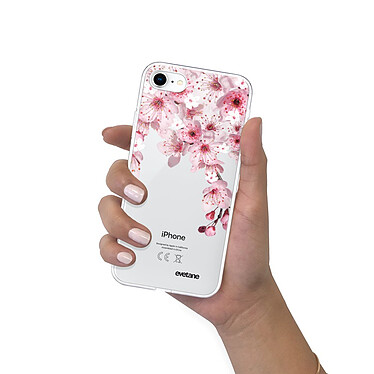 Evetane Coque iPhone 7/8/ iPhone SE 2020/ 2022 silicone transparente Motif Cerisier ultra resistant pas cher