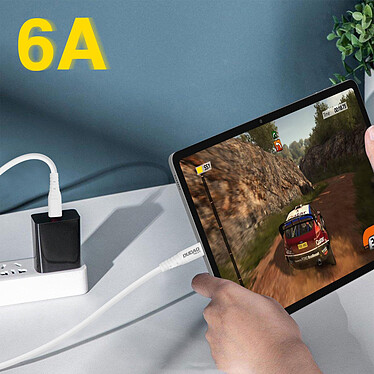 Avis Dudao Câble USB-C vers USB-C Universel Power Delivery 100W Intensité 6A  Blanc