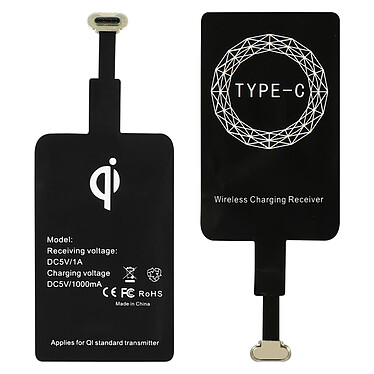 Avizar Pack Chargeur Qi et Nappe de Transformation USB Type C Charge Sans Fil Noir