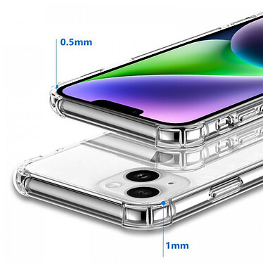 Evetane Coque iPhone 14 Antichoc Silicone bords renforcés + 2 Vitres en verre trempé Protection écran pas cher